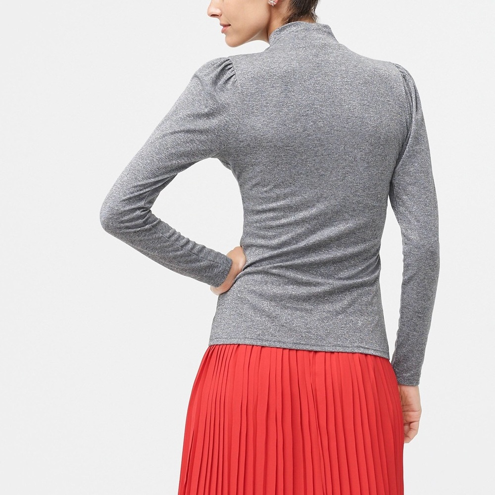 NWT J. Crew Factory XXL lurex puff sleeve top